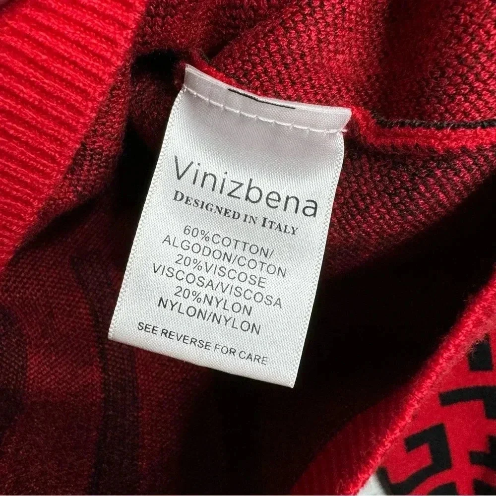 Vinizbena Women’s Red/Black Cropped Sweater size Medium
